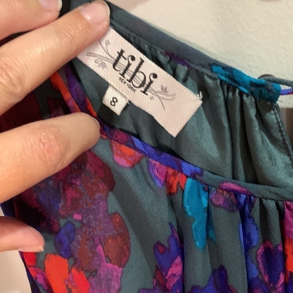 TIBI: 100% silk Genevieve Draped Dress - Picture 5 of 9